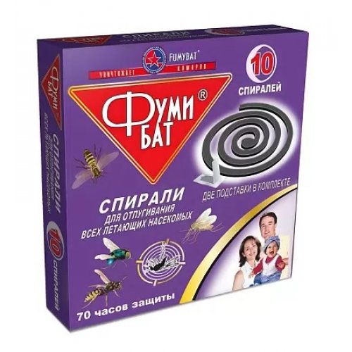Спирали от комаров Фумибат черные 10шт (уп.60)