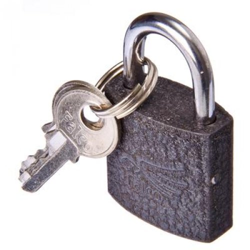 Замок навесной серый 25мм  РОКОТ