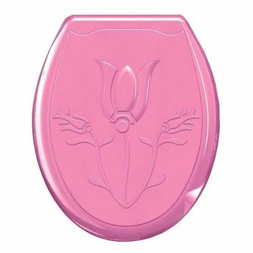 Сиденье д/унитаза пластик универсальное с фигурной крышкой розовый
