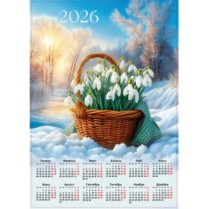 Календарь листовой А2  2026г микс