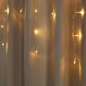 Электрогирлянда бахрома, 96LED, 3*0,5*0,7м, шампань, пост.свечение, ПВХ прозрач, коннект, 220В