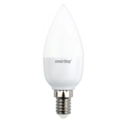 Лампа св/д Smartbuy свеча C37 E14 12W(960lm) 3000К 3K 37х115 матовая пластик SBL-C37-12-30K-E14