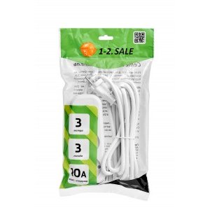 Удлинитель 1-2.SALE ПВС 2х1  3роз. 3м 10А (корпус АБС-пластик)