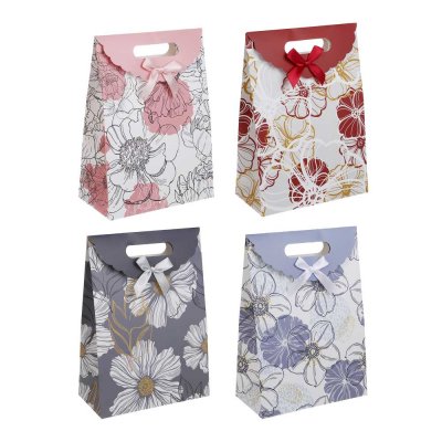 Пакет бумажный подарочный 27x19x9см, Цветы, арт 1