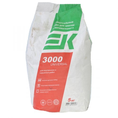 Клей плиточный ЕК 3000 5кг (6шт/216шт) - Интернет-магазин Рудых