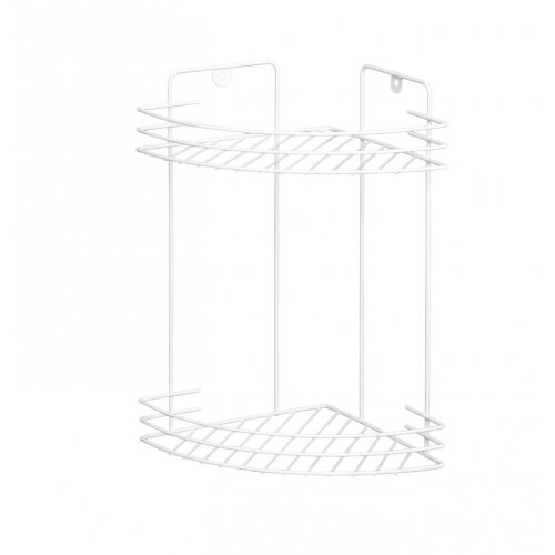 Полка для ванной угловая 2-х ярусная, 19*19*31,5 см, металл, цвет белый
