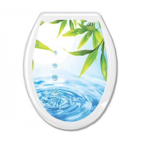 Сиденье д/унитаза пластик ФОТО КАПЛИ И БАМБУК