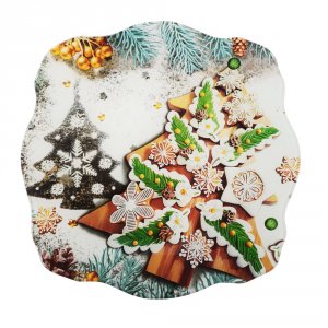Блюдо Чудеса круглое, 25см, стекло