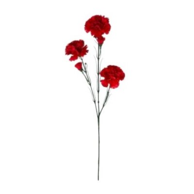 Ветка гвоздики 3 цветка 2 бутона 62см