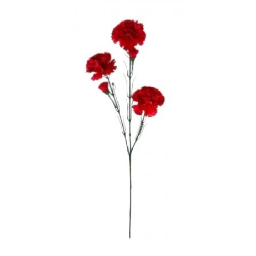 Ветка гвоздики 3 цветка 2 бутона 62см