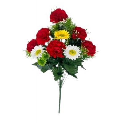 Букет гвоздик с ромашкой 11цв. 49см
