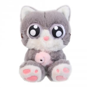 Игрушка мягкая Котя с рыбкой 23см, п/э