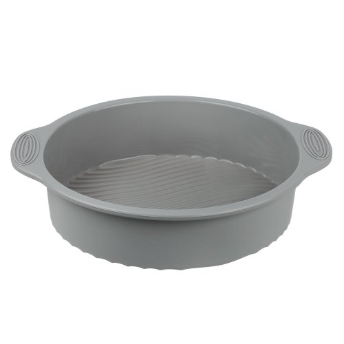 Форма силиконовая для выпечки с ручками, круглая, 28*5,5см