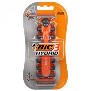 Станок для бритья BIC 3 HYBRID + Сменные кассеты для бритья 6шт