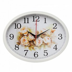 Часы настен. "Цветы" овал 22,5х29см 2720-108