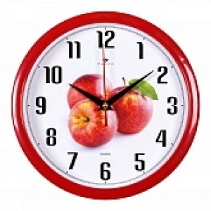 Часы настенные "Яблочки" круг d=22см красный  2222-106
