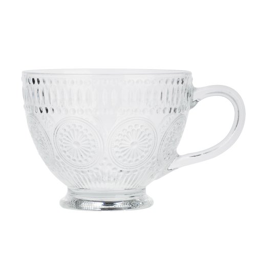 Кружка 420мл с рельефным рисунком на ножке, стекло