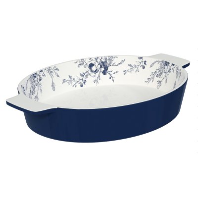 Форма для запекания овал. 31х20,5х5см, цветы, керамика