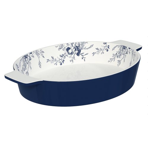 Форма для запекания овал. 31х20,5х5см, цветы, керамика