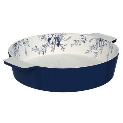 Форма для запекания круглая 25,5*21,5*5см, цветы, керамика