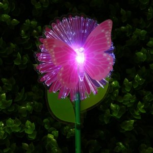 Фигурка на стержне Бабочка, 1LED, 1 реж., 11*28*3см, PS, PMMA, PVC, PP, 3xLR44