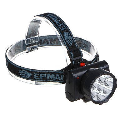 Фонарь налобный аккумуляторный ЕРМАК 7 ярк. LED, шнур 220В, 8,8*7*7,6см