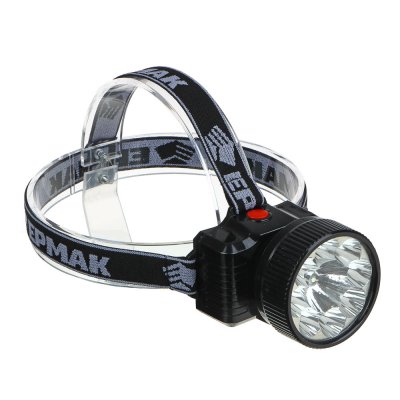 Фонарь налобный аккумуляторный ЕРМАК 8 ярк.+ 0,5 Вт LED, вилка 220В, 8,8*7,4*8,5см