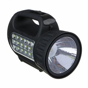 Фонарь прожектор аккумуляторный ЕРМАК, 18 SMD + 1 LED, шнур 220В, резинопластик, 18*11см