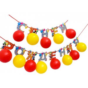 Набор гирлянда+шары "С Днем Рождения!" Микки Маус и друзья, дл. 215см