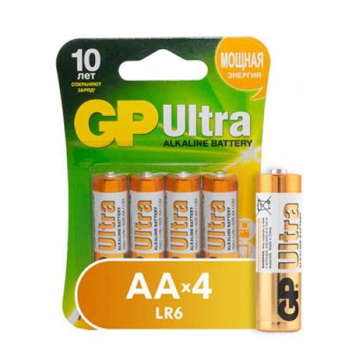 Батарейки GP Ultra 4шт, тип AA, 15A-BC4, BL
