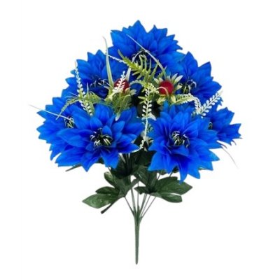 Букет георгин с ягодкой 7цв. 58см