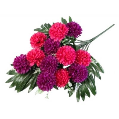Букет хризантем с пальмой 12цв 66см