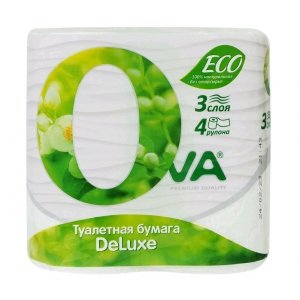 Туалетная бумага OVA 3-сл. 4шт (24)