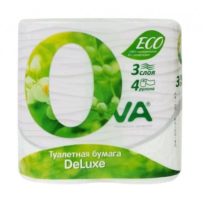 Туалетная бумага OVA 3-сл. 4шт (24)
