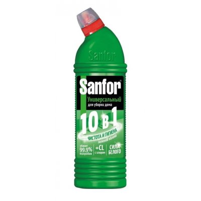 Средство ч/с САНФОР Универсал 10в1 Зеленое яблоко 750мл (уп.15)