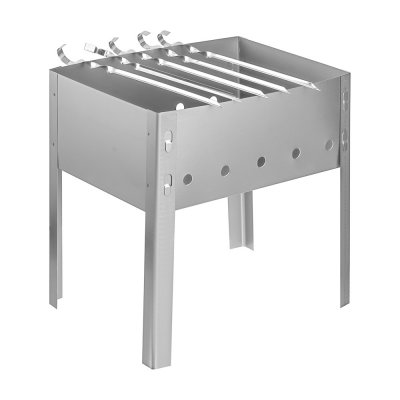 Мангал сборный "Эконом" GRILLBOOM, сталь 0,4мм, 35*25*35 см, с шампурами