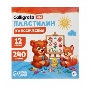Пластилин 12цв 240г Calligrata