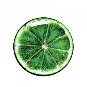 Доска разделочная и сервировочная круглая кухонная "Лайм в разрезе" 25,5см