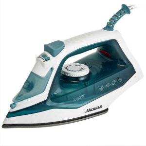 Утюг АКСИНЬЯ КС-3006 2200Вт, белый с серо-зел.,антиприг. покр.