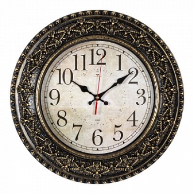 Часы настенные "Классика"  d=38см черный с золотом 3825-007