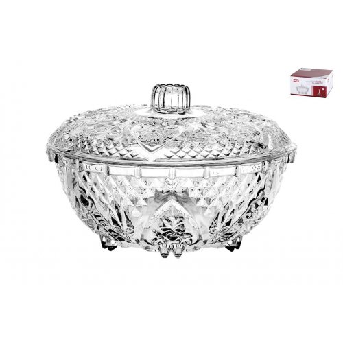 Конфетница с крышкой TG70888, 13*13*7см, стекло