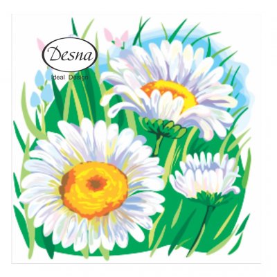 Салфетки бумажные 24*24см 40шт Ромашки 1сл (уп.32)