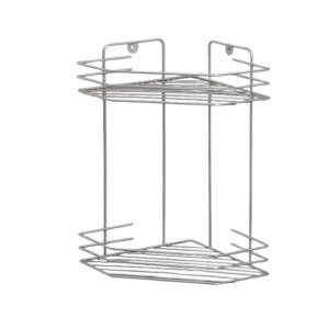 Полка для ванной угловая 2-х ярусная, 20,5*20,5*31,5см, цвет хром