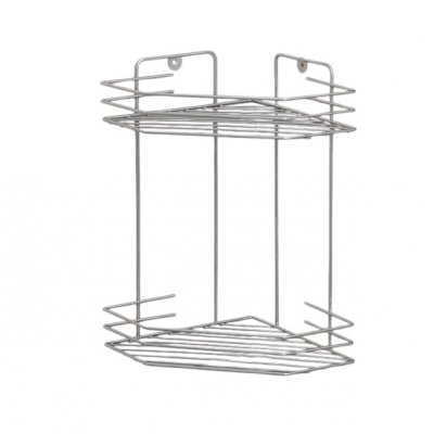 Полка для ванной угловая 2-х ярусная, 20,5*20,5*31,5см, цвет хром