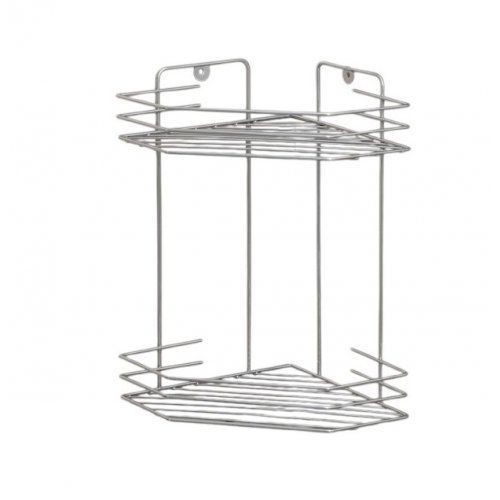 Полка для ванной угловая 2-х ярусная, 20,5*20,5*31,5см, цвет хром