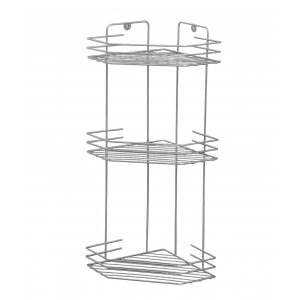 Полка для ванной угловая 3-х ярусная, 20,5*20,5*52см, цвет хром