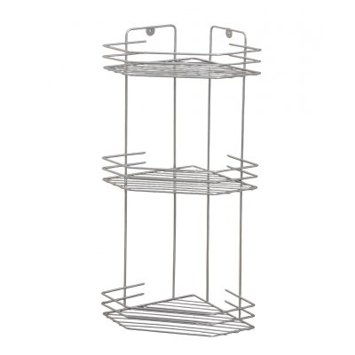 Полка для ванной угловая 3-х ярусная, 20,5*20,5*52см, цвет хром