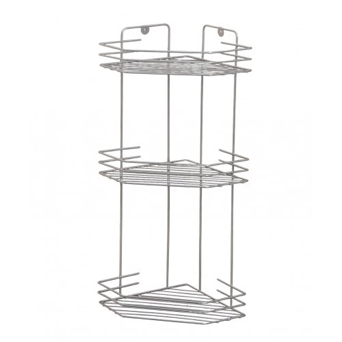 Полка для ванной угловая 3-х ярусная, 20,5*20,5*52см, цвет хром