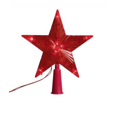 Макушка на елку "Звезда Красная" 15*15см, 10LED, 220В, 2м провод