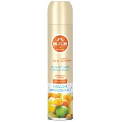 Освежитель воздуха Нейтрализатор запахов Мелодия цитрусовых нот сухое распыление 330мл ДО-РЕ-МИ (12)